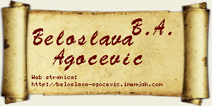 Beloslava Agočević vizit kartica